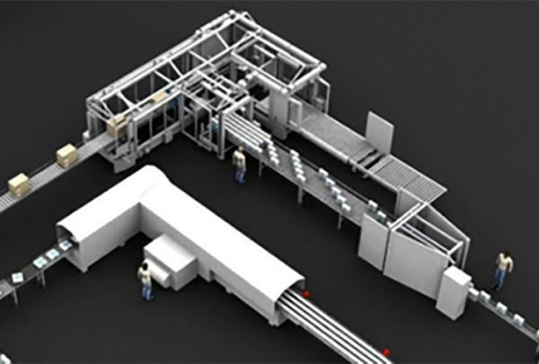 Digital simulation of packaging line.